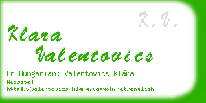 klara valentovics business card